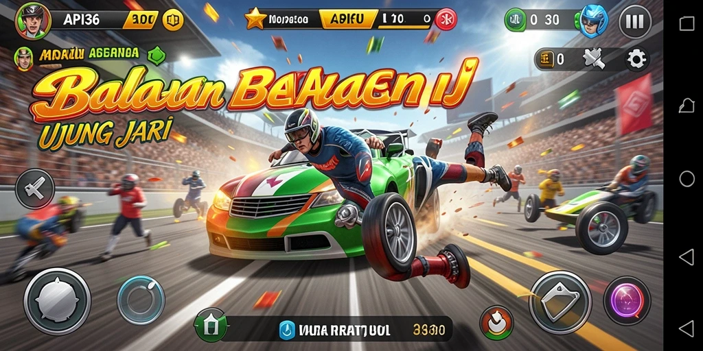 Screenshot gameplay API36 yang menampilkan balapan seru dengan grafik memukau.