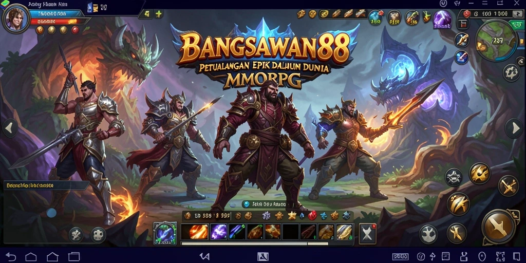 Screenshot <strong>BANGSAWAN88</strong> menunjukkan pertempuran epik dengan monster di dunia yang menakjubkan.
