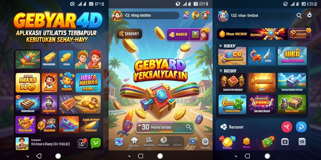 Tampilan utama GEBYAR4D dengan berbagai fitur utilitas yang bermanfaat.