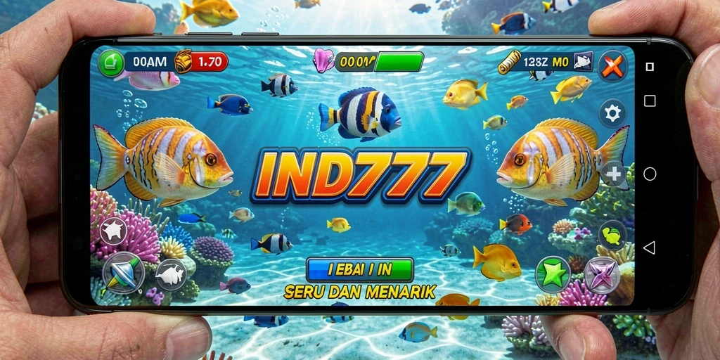 Tangkapan layar menunjukkan gameplay Tembak Ikan yang seru dan penuh warna.
