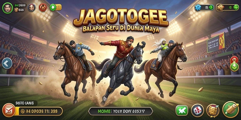Tampilan gameplay seru dalam JAGOTOGEL saat melakukan balapan.