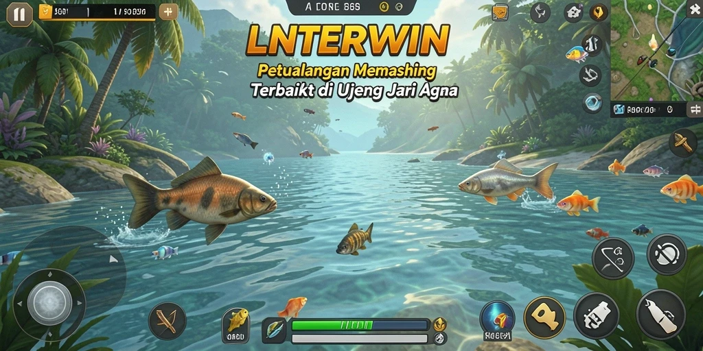 Tampilan gameplay LNTERWIN yang menampilkan pengalaman memancing yang mendebarkan.