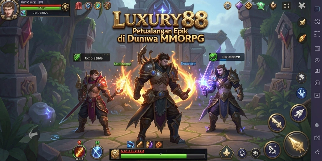 Screenshot gameplay LUXURY88 menampilkan pertarungan seru di dunia MMORPG.