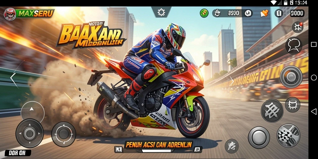 Tampilan gameplay MAXSERU yang seru dan mendebarkan.
