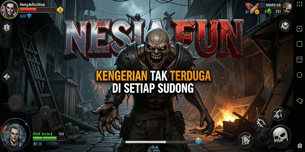 Tangkapan layar gameplay NESIAFUN yang menegangkan dengan suasana mencekam.