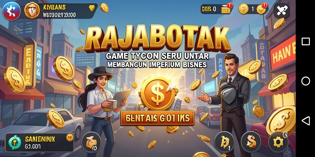 Screenshot menunjukkan gameplay seru dalam RAJABOTAK, membangun bisnis impian.