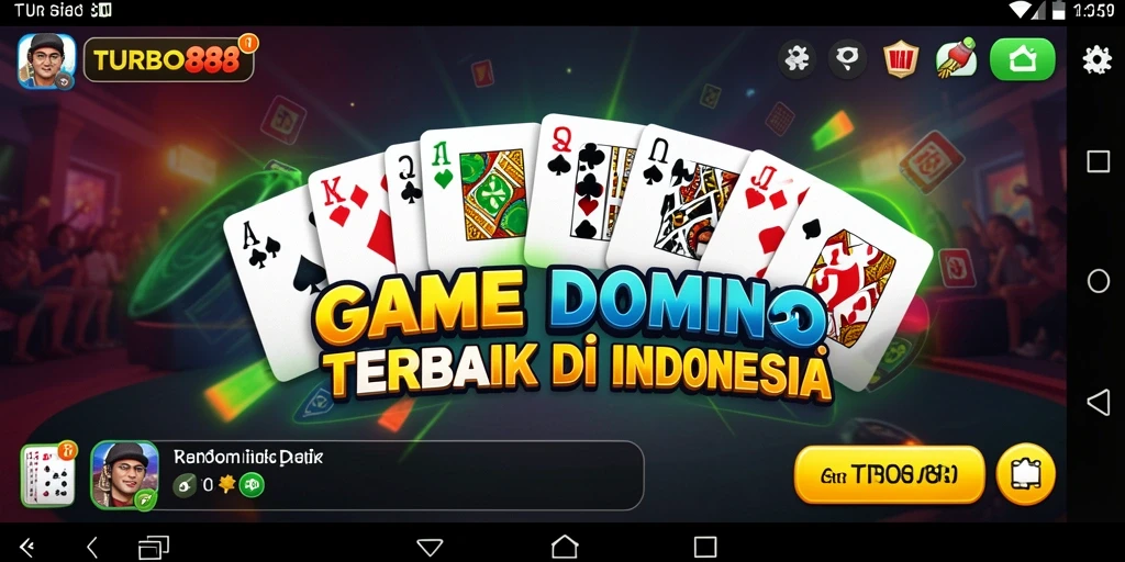 Screenshot utama TURBO88 menampilkan gameplay Domino yang seru dan interaktif.
