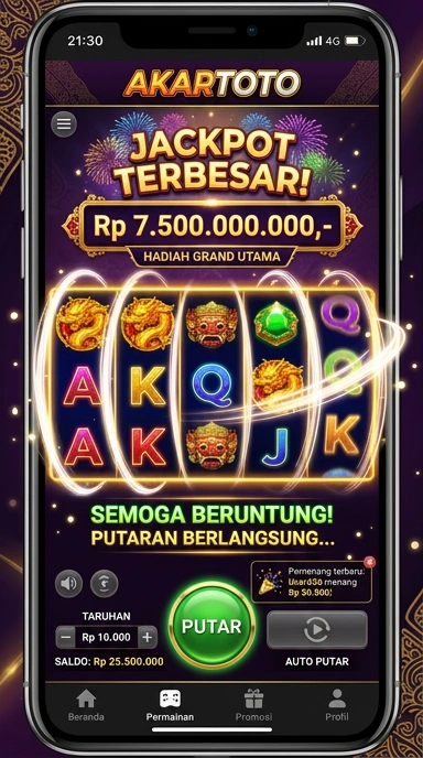 Tampilan antarmuka pengguna akartoto yang sederhana.